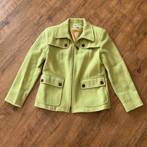 Jordan & Cole Green Lined Wool Zip Up Jacket Coat Blazer Vintage Women's Size M